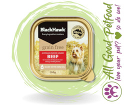 Store-based retail: BlackHawk Dog Grain Free Beef - 100g