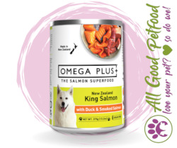 Store-based retail: Omega Plus- King Salmon Duck & Smoked Salmon 375g