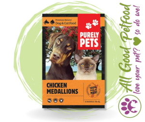 Purely Pets Chicken Medallions 1kg & 3kg / IN STORE ONLY