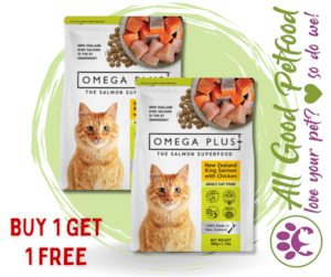 BUY 1 GET 1 FREE Omega Plus King Salmon Dry Cat Food With Chicken 1.5kg