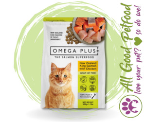 Omega Plus King Salmon Dry Cat Food With Chicken 1.5kg