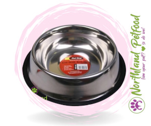 Store-based retail: Pet One Stainless Steel Bowl [Anti Skid Anti Tip]