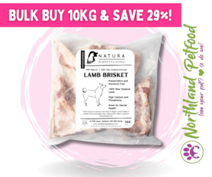 NATURA Bulk Lamb Brisket 10kg /IN STORE ONLY