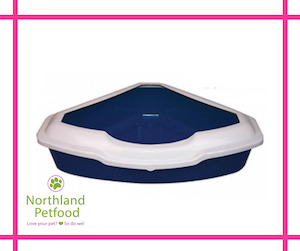 Store-based retail: Large Corner Litter Tray with Littershield Lid