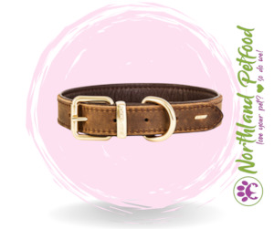 SALE 25% OFF -- EzyDog Oxford Leather Brown Collars