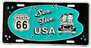 See The USA Route 66 License Plate