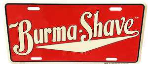 Burma-Shave License Plate