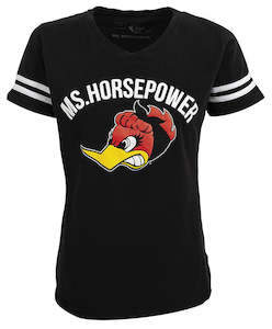 Ms Horsepower Stripe Sleeve Tee