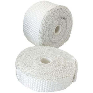 Exhaust Insulation Wrap 1" Wide, 15ft Length, White