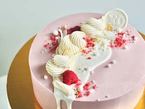 Products: Classic White Chocolate & Raspberry Cake