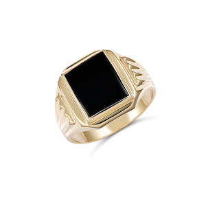 Men’s Rectangle Black Onyx ring