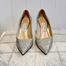 Jimmy Choo Romy 85 Glitter Pumps - SIZE 40