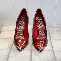 Dolce & Gabbana Lori Grafitti Pumps -  SIZE 38.5