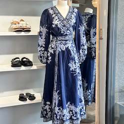 Zimmermann Aliane Blue Wrap Dress - SIZE 3 (12-14)