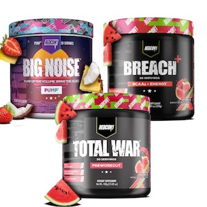 Pre Workout: Redcon Total War + Big Noise + Breach Energy Pre Workout Stack