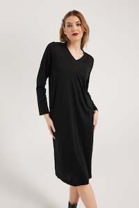 Prosper Dress | Black Merino