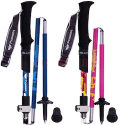 Sporting equipment: 1 Pair Collapsible Adjustable Hiking Trekking Poles Aluminum and Carbon Fiber Folding Collapsible