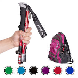 Sporting equipment: EVA Handle 4-Section Folding Walking Sticks Canes  Hiking Poles Trekking Poles Alpenstock 1PC