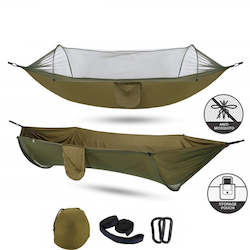 Sporting equipment: Camping Hammock with Mosquito Net Pop-Up Light Portable Outdoor Parachute Hammocks