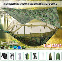 Sporting equipment: Lightweight Hammock & Tent Awning Rain Fly Tarp Waterproof Mosquito Net Canopy 210T Nylon