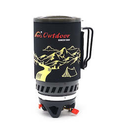 Sporting equipment: Portable 1400ml Cooking System Outdoor Hiking Camping Stove Heat Exchanger Pot Propane Gas Burners