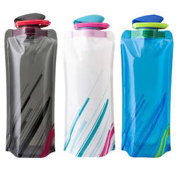 Sporting equipment: Foldable Water Bottle Outdoor Hiking Camping PE Water Bag Soft Flask Squeeze Portable