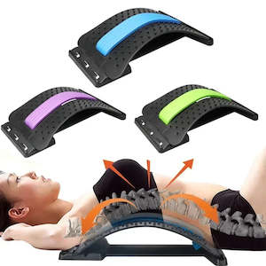 Sporting equipment: Multi-Level Adjustable Back Stretcher Massager for Lumbar & Cervical Spine Support and Pain Relief