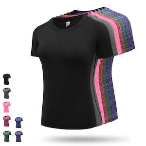 Fitness Women's Shirts Quick Drying T Shirt Elastic Yoga Sport Tights Gym R…