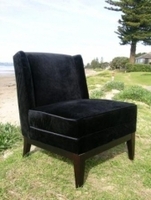 Velvet armless chairs