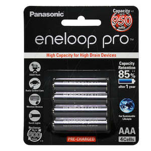 Eneloop Pro AAA 900mAh NiMH High Capacity NiMH Batteries 4Pk