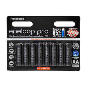 Rechargeable Battery: Eneloop Pro AA 2450mAh NiMH High Capacity Batteries 8Pk