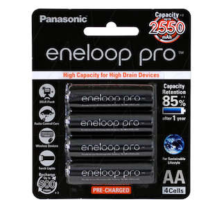 Eneloop Pro AA 2450mAh NiMH High Capacity Batteries 4Pk