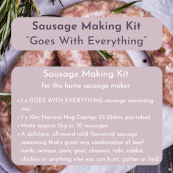 Sausage Making Kit - Goes With Everything, includes 10m Natural Hog Casings