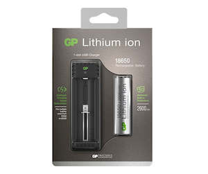 Batteries: GP 18650 2600mAh Battery and Charger