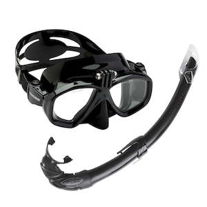 Free Diving: Cressi Action Mask & Mexico Snorkel Set Black