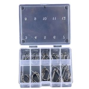 High Carbon Steel Fishing Hooks Set 50pcs