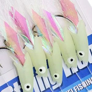 Fishing Rigs: 5 Hook Deluxe Luminous Sabiki Rig 1/0