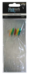 Fishtech 5 Hook Sabiki Rig - Size 12 (1 per pack)