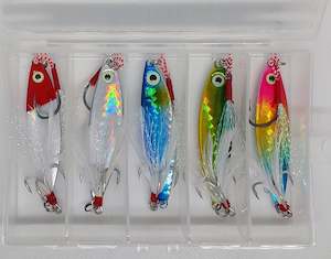 5 x15 gram Lures with Tackle Box for Trout Salmon Kahawai