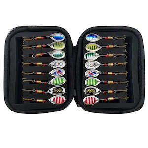 16pc Freshwater Spoon Lure Set for Trout/Salmon in EVA Carry Case