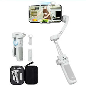 Handheld Gimbals: FeiyuTech VB4 Kit 3-Axis Mobile Gimbal with Built-in 216mm Rod for iPhone 15, Samsung, and Android