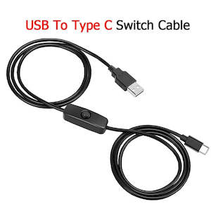 USB to Type C Switch Cable DC 5V 2A Power Supply Extension Wire On/Off Button Sw…