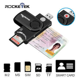 Rocketek USB 2.0 multi Smart Card Reader SD/TF MS M2 micro SD memory ,ID,Bank ca…