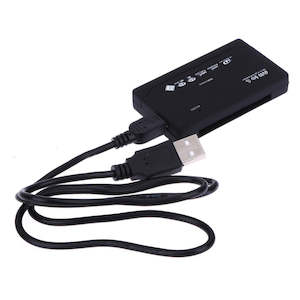 Card Readers: Black All in One Memory Card Reader USB External Cardreader SD SDHC Mini Micro M2 MMC XD CF Reader