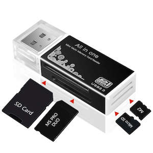 Card Readers: USB 2.0 All in 1 Multi Memory Card Reader Adapter for Micro SD SDHC TF M2 MMC