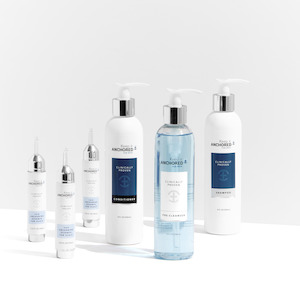 Men's: COMPLETE KIT FOR MENThree HairAnchoring Essences Plus Pre-Cleanser, Shampoo, Conditioner