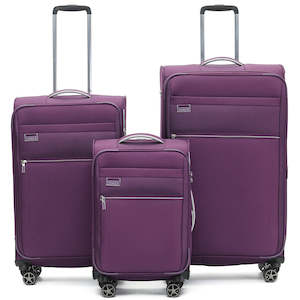 Tosca Vega Collection luxury Soft-side Trolley Luggage set in Plum TCA720 81/70/55cm