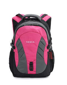 Tosca 42cm-H Intermediate or college multi compartment back pack TCA941-Grey-pink