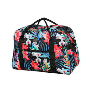 Tosca 50cm Black-Multi Tropical large Overnight Weekender and carry-on  TCA935 Black Multi