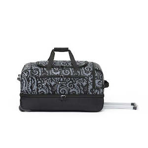 TCA796 72cm-L Black-Tribal print Tosca Trek collection split compartment softside duffle bag